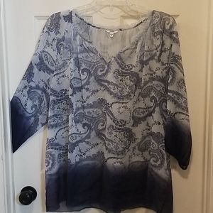 Sonoma Sheer Paisley Blouse 2X